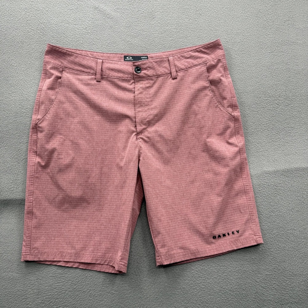 Oakley Shorts Mens 34 Pink HydroLix Chino Microfiber Stretch 10 Inseam Casual